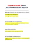 Texas Wastewater A Exam Questions and Answers