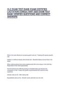 CLC EXAM TEST BANK EXAM CERTIFIED LACTATION CONSULTANT 2026 EXAM TEST BANK VERIFIED QUESTIONS AND CORRECT ANSWERS