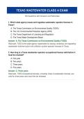 Texas Wastewater Class A Exam &ndash; 120 Questions with Answers and Rationales