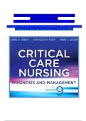 Critical Care Nursing&colon; Diagnosis and Management 9th Edition Test Bank by Urden&comma; Stacy and Lough &mdash; Complete Exam Preparation Material