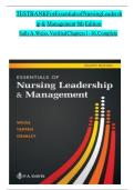 TEST BANK For Essentials of Nursing Leadership & Management 8th Edition 2024&comma; by Sally A&period; Weiss&comma; Verified Chapters 1 - 16&comma; &vert;&vert; Complete Newest Version &vert;&vert; Grade A&plus;&period;