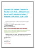 Colorado Civil Engineer Examination Practice Exam 2026 &vert; 100 Questions & Answers with Detailed Rationales &vert; Complete Exam Prep & Study Guide