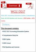 WGU D217 Accounting Information Systems&colon; Comprehensive Study Set&vert;Full Questions and Answers &vert; 2026 Update &vert; 100&percnt; Correct&period;&NewLine;