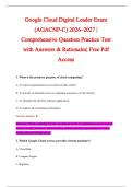 Google Cloud Digital Leader Exam &NewLine;&lpar;AGACNP-C&rpar; 2026&ndash;2027 &vert; &NewLine;Comprehensive Question Practice Test &NewLine;with Answers & Rationales&vert; Free Pdf &NewLine;Access