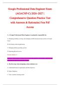 Google Professional Data Engineer Exam &NewLine;&lpar;AGACNP-C&rpar; 2026&ndash;2027 &vert; &NewLine;Comprehensive Question Practice Test &NewLine;with Answers & Rationales&vert; Free Pdf &NewLine;Access