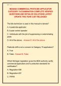 INDIANA COMMERCIAL PESTICIDE APPLICATOR &NewLine;CATEGORY 7A EXAMINATION COMPLETE VERIFIED &NewLine;QUESTIONS AND DETAILED SOLUTIONS LATEST &NewLine;UPDATE THIS YEAR JUST RELEASED 
