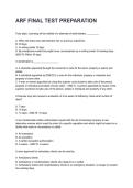ARF FINAL TEST PREPARATION &lpar;2026&sol;2027&rpar; Questions with Detailed Verified Answers