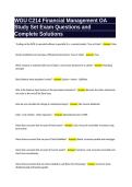 WGU C214 Financial Management OA Questions and Answers 2027 &vert; Study Set