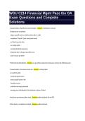 WGU C214 Financial Management OA Exam Questions and Answers 2027 &vert; Complete Solutions&NewLine;