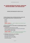 CAA - CERTIFIED ANESTHESIOLOGIST ASSISTANT &vert; VERIFIED EXAM QUESTIONS AND ANSWERS - LATEST VERSION 2026 &sol;2027