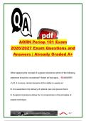 AORN Periop 101 Exam 2026&sol;2027 &vert; 150&plus; Questions & Answers &vert; Asepsis&comma; OR Safety&comma; Anesthesia&comma; Sterilization & Patient Care &vert; AORN