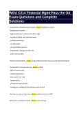 WGU C214 Financial Management OA Exam Questions and Answers 2027 &vert; Complete Solutions&NewLine;