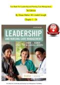 Test Bank for Leadership and Nursing Care Management&comma; 7th Edition &vert; Diane Huber & M&period; Lindell Joseph &vert; Chapters 1&ndash;26 Complete &vert; 2026 Exam Prep