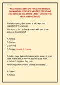 WGU D695 ELEMENTARY FINE ARTS METHODS &NewLine;EXAMINATION COMPLETE VERIFIED QUESTIONS &NewLine;AND DETAILED SOLUTIONS LATEST UPDATE THIS &NewLine;YEAR JUST RELEASED