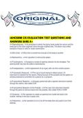 IAHCSMM CIS EVALUATION TEST QUESTIONS AND ANSWERS SURE A&period;pdf
