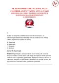 NR 283 PATHOPHYSIOLOGY FINAL EXAM 2026 &sol; 2027  CHAMBERLAIN UNIVERSITY QUESTIONS AND CORRECT VERIFIED ANSWERS WITH RATIONALES  100&percnt; GUARANTEED PASS&excl;&excl;   <LATEST VERSION>