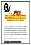 Intro to Statistics Final Exam 2026&sol;2027 &vert; 50&plus; Questions & Answers &vert; Confidence Intervals&comma; Hypothesis Testing&comma; Probability & Regression