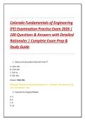 Colorado Fundamentals of Engineering &lpar;FE&rpar; Examination Practice Exam 2026 &vert; 100 Questions & Answers with Detailed Rationales &vert; Complete Exam Prep & Study Guide