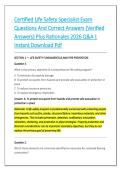 Certified Life Safety Specialist Exam &NewLine;Questions And Correct Answers &lpar;Verified &NewLine;Answers&rpar; Plus Rationales 2026 Q&A &vert; &NewLine;Instant Download Pdf 