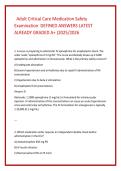 Adult Critical Care Medication Safety &NewLine;Examination  DEFINED ANSWERS LATEST &NewLine;ALREADY GRADED A&plus; &lpar;2025&sol;2026 