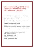 Advanced Cardiac Life Support &lpar;ACLS&rpar; Provider &NewLine;Examination DEFINED ANSWERS LATEST &NewLine;ALREADY GRADED A&plus; &lpar;2025&sol;2026&rpar;
