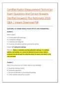 Certified Radon Measurement Technician &NewLine;Exam Questions And Correct Answers &NewLine;&lpar;Verified Answers&rpar; Plus Rationales 2026 &NewLine;Q&A &vert; Instant Download Pdf 