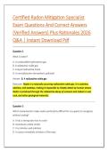 Certified Radon Mitigation Specialist &NewLine;Exam Questions And Correct Answers &NewLine;&lpar;Verified Answers&rpar; Plus Rationales 2026 &NewLine;Q&A &vert; Instant Download Pdf 