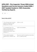NFPA 1031 - Fire Inspector 1 Exam 2026 Actual Questions and Correct Answers &lpar;Latest 2026 &sol; 2027 Update&rpar; Graded A&plus; 100&percnt; Guarantee Verified by Experts