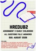 HREDU82 Assignment 3 &lpar;Early Childhood&rpar; MEMO &vert; Due August 2026