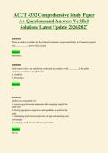 ACCT 4332 Comprehensive Study Paper&NewLine;A&plus; Questions and Answers Verified&NewLine;Solutions Latest Update 2026&sol;2027
