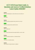 ACCT 4332 Exam Study Guide A&plus;&NewLine;Questions and Answers Verified Solutions&NewLine;Latest Update 2026&sol;2027