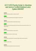 ACCT 4332 Practice Script A&plus; Questions&NewLine;and Answers Verified Solutions Latest&NewLine;Update 2026&sol;2027