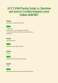 ACCT 4346 Practice Script A&plus; Questions&NewLine;and Answers Verified Solutions Latest&NewLine;Update 2026&sol;2027