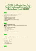 ACCT 526 Certification Exam Test&NewLine;Practice Questions and Answers Verified&NewLine;Solutions Latest Update 2026&sol;2027