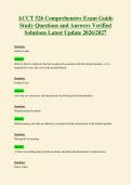 ACCT 526 Comprehensive Exam Guide&NewLine;Study Questions and Answers Verified&NewLine;Solutions Latest Update 2026&sol;2027
