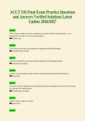 ACCT 526 Final Exam Practice Questions&NewLine;and Answers Verified Solutions Latest&NewLine;Update 2026&sol;2027
