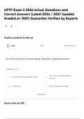 UPTP Exam 2 2026 Actual Questions and Correct Answers &lpar;Latest 2026 &sol; 2027 Update&rpar; Graded A&plus; 100&percnt; Guarantee Verified by Experts