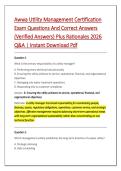 Awwa Utility Management Certification &NewLine;Exam Questions And Correct Answers &NewLine;&lpar;Verified Answers&rpar; Plus Rationales 2026 &NewLine;Q&A &vert; Instant Download Pdf 
