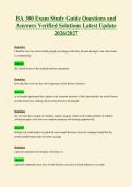 BA 300 Exam Study Guide Questions and&NewLine;Answers Verified Solutions Latest Update&NewLine;2026&sol;2027