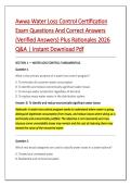 Awwa Water Loss Control Certification &NewLine;Exam Questions And Correct Answers &NewLine;&lpar;Verified Answers&rpar; Plus Rationales 2026 &NewLine;Q&A &vert; Instant Download Pdf