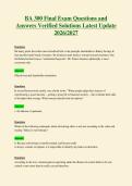 BA 300 Final Exam Questions and&NewLine;Answers Verified Solutions Latest Update&NewLine;2026&sol;2027