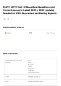 FLETC UPTP Test 1 2026 Actual Questions and Correct Answers &lpar;Latest 2026 &sol; 2027 Update&rpar; Graded A&plus; 100&percnt; Guarantee Verified by Experts