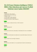 BA 323 Exam 2 Business Intelligence TOOLS&NewLine;DRILL Sheet Questions and Answers Verified&NewLine;Solutions Latest Update 2026&sol;2027