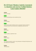BA 323 Exam 3 Business Analytics Assessment&NewLine;A&plus; Questions and Answers Verified Solutions&NewLine;Latest Update 2026&sol;2027