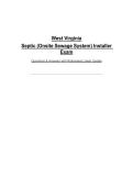 West Virginia&NewLine;Septic &lpar;Onsite Sewage System&rpar; Installer Exam&NewLine;Questions & Answers with Rationales&vert; Latest Update&NewLine;
