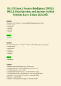 BA 323 Exam 3 Business Intelligence TOOLS&NewLine;DRILL Sheet Questions and Answers Verified&NewLine;Solutions Latest Update 2026&sol;2027