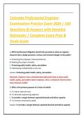 Colorado Professional Engineer Examination Practice Exam 2026 &vert; 100 Questions & Answers with Detailed Rationales &vert; Complete Exam Prep & Study Guide