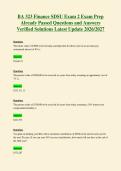 BA 323 Finance SDSU Exam 2 Exam Prep&NewLine;Already Passed Questions and Answers&NewLine;Verified Solutions Latest Update 2026&sol;2027