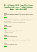 BA 323 Finance SDSU Exam 2 Final Exam&NewLine;Questions and Answers Verified Solutions&NewLine;Latest Update 2026&sol;2027