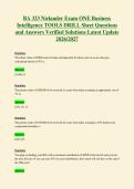 BA 323 Nielander Exam ONE Business&NewLine;Intelligence TOOLS DRILL Sheet Questions&NewLine;and Answers Verified Solutions Latest Update&NewLine;2026&sol;2027
